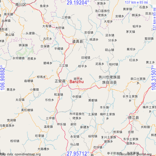 Banzhu on map