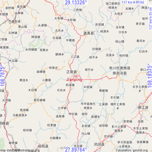 Jianping on map