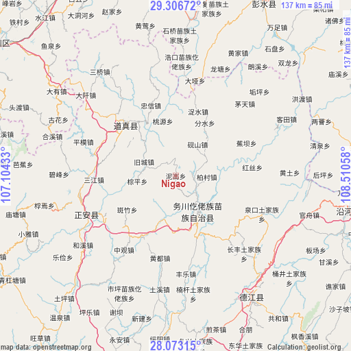 Nigao on map