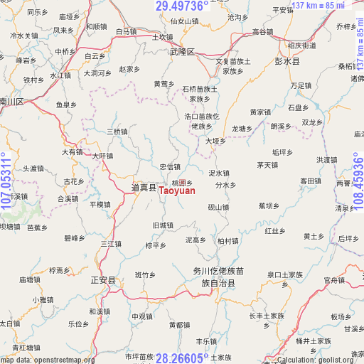 Taoyuan on map