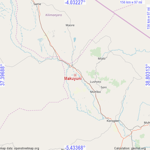 Makuyuni on map