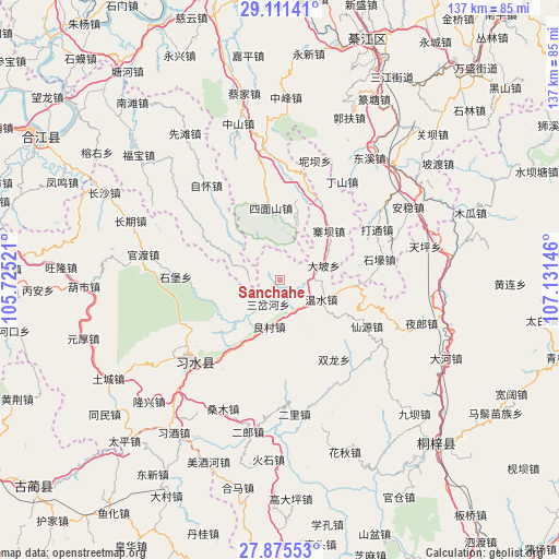 Sanchahe on map