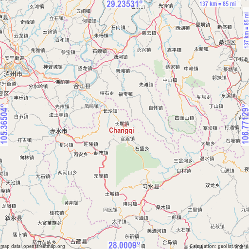 Changqi on map