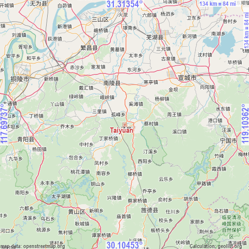 Taiyuan on map