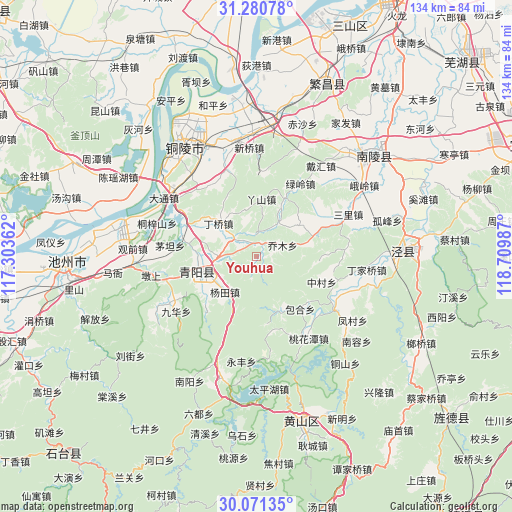 Youhua on map