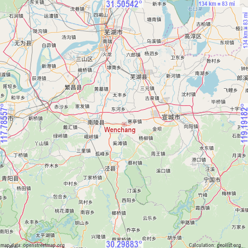 Wenchang on map