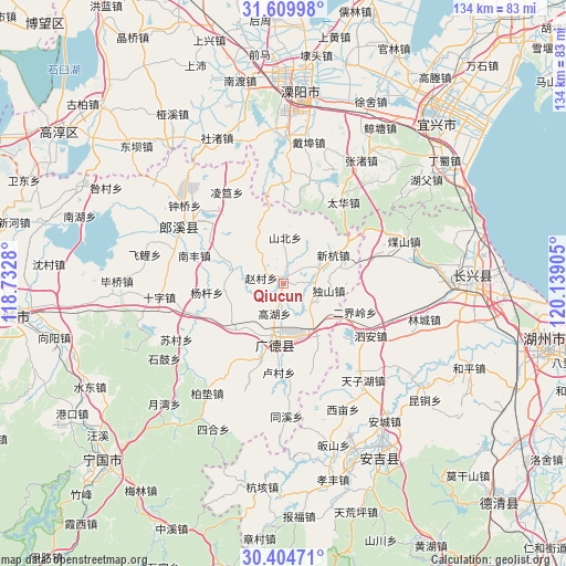 Qiucun on map