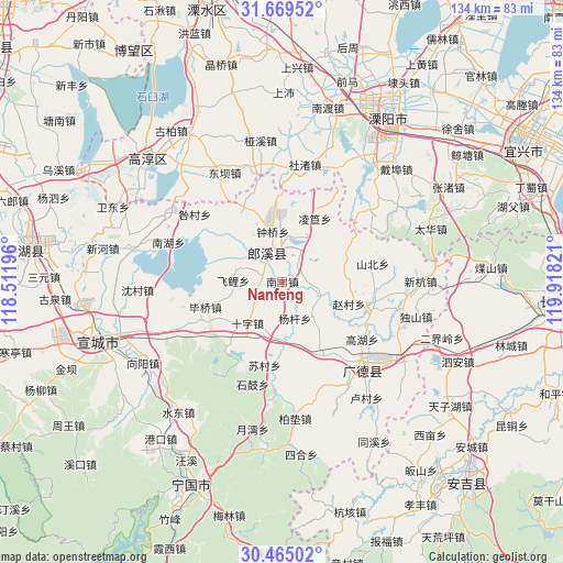 Nanfeng on map