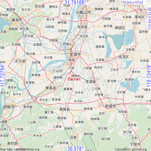 Dainan on map