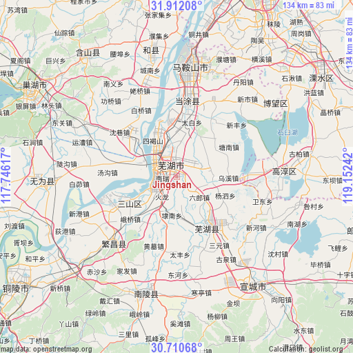 Jingshan on map