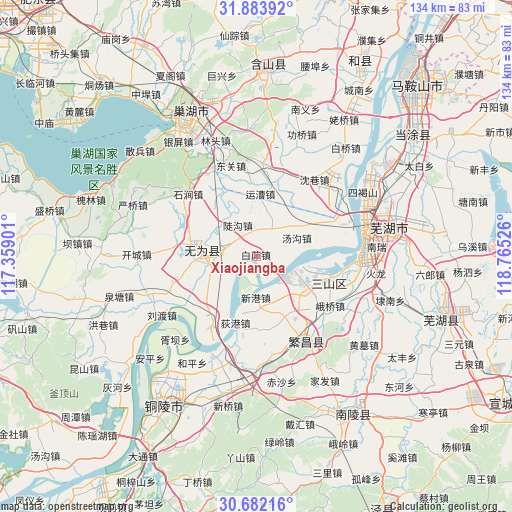 Xiaojiangba on map