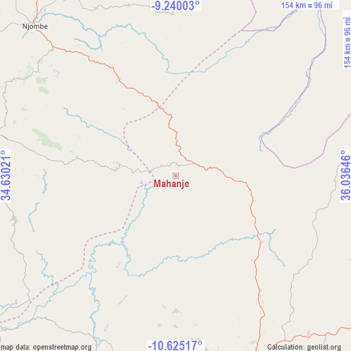 Mahanje on map