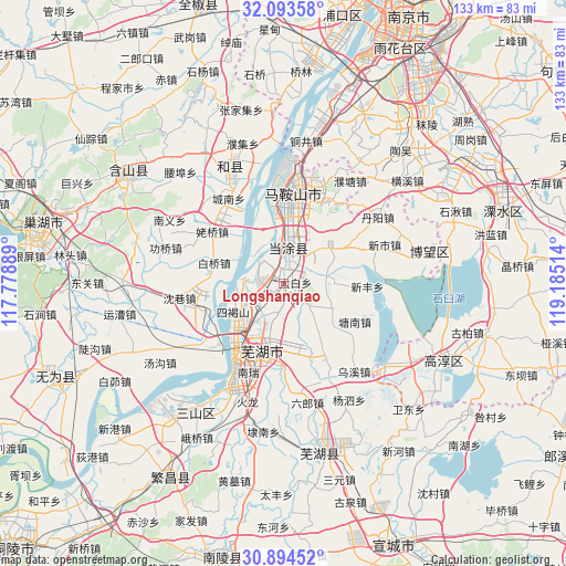 Longshanqiao on map