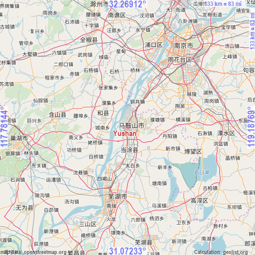 Yushan on map