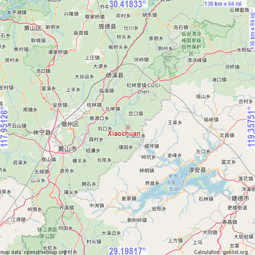 Xiaochuan on map