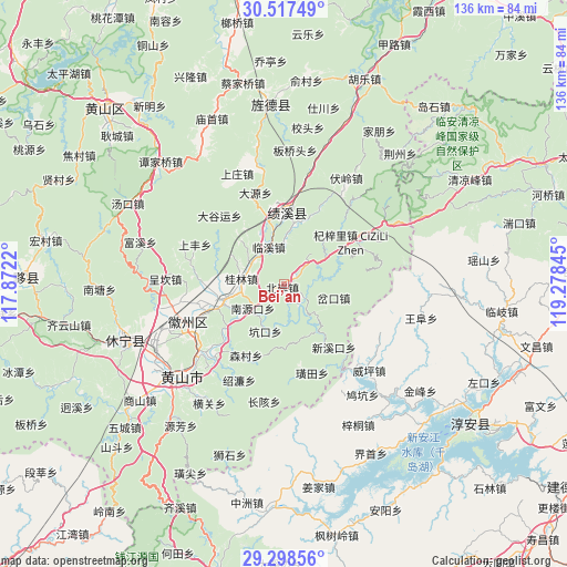 Bei’an on map