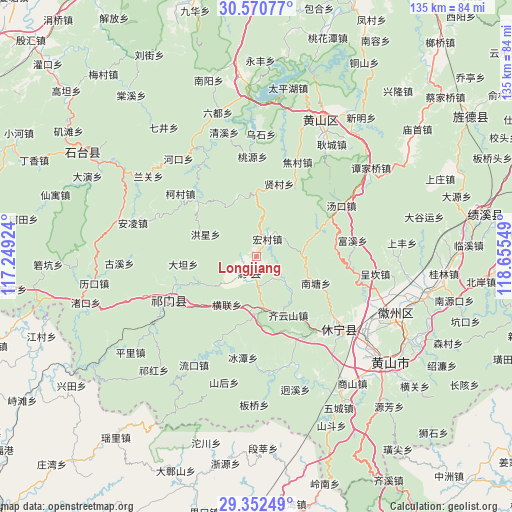 Longjiang on map