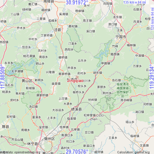 Jingqiao on map