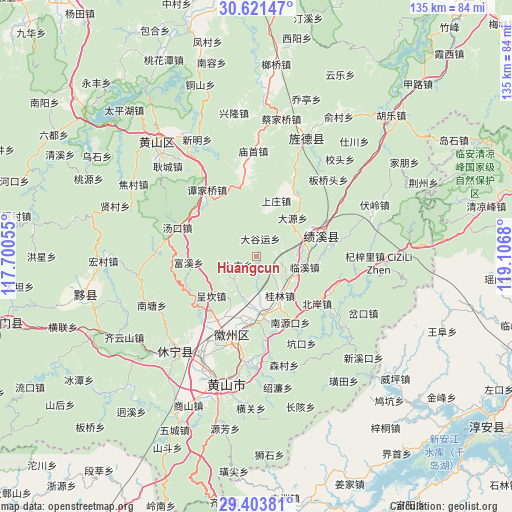 Huangcun on map