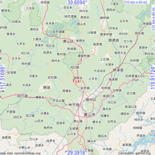 Fuxi on map