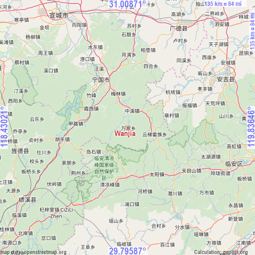 Wanjia on map