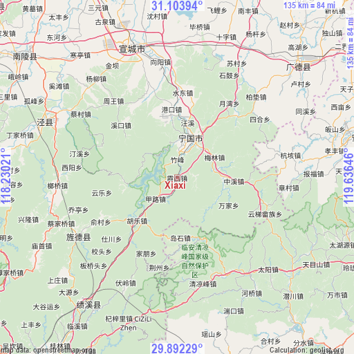 Xiaxi on map