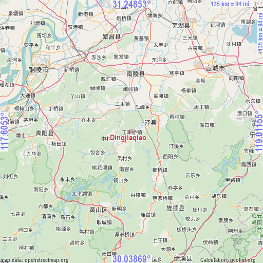 Dingjiaqiao on map