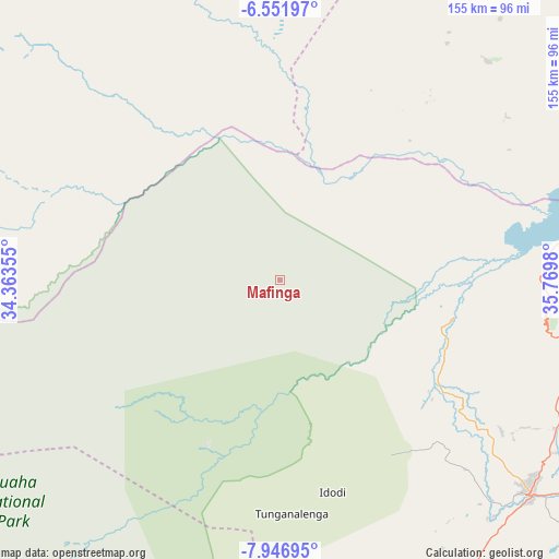 Mafinga on map