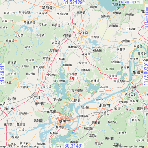 Yijin on map