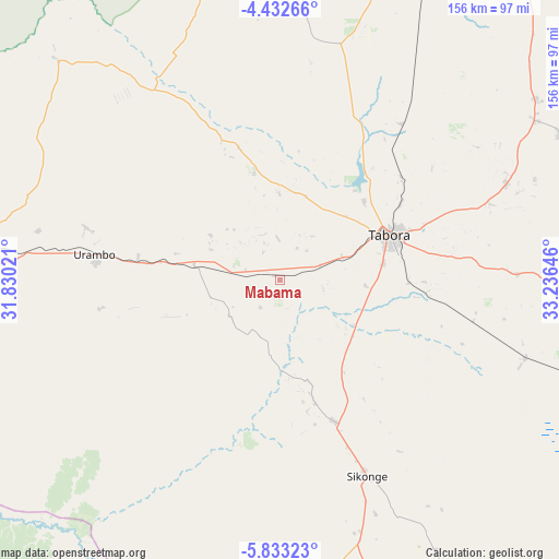 Mabama on map