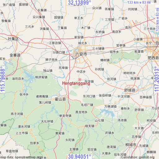 Hengtanggang on map