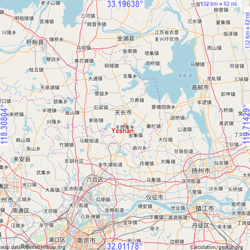 Yeshan on map