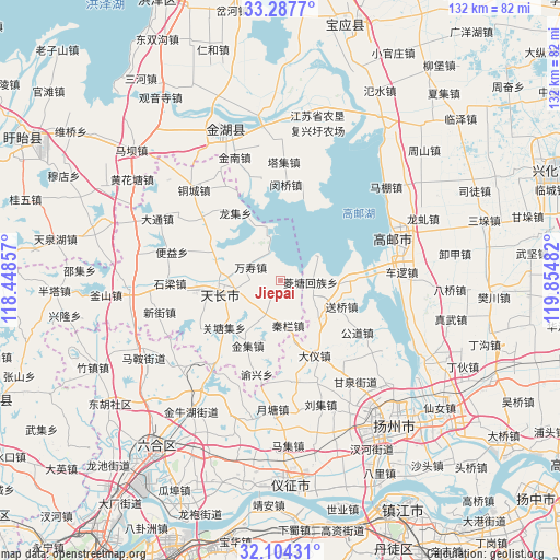 Jiepai on map