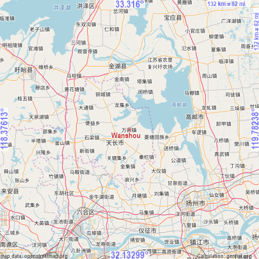 Wanshou on map