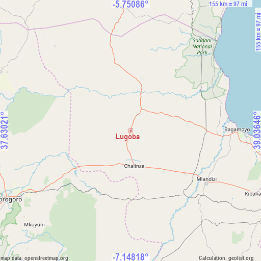 Lugoba on map