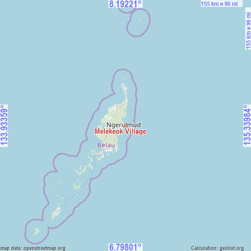 Melekeok Village on map