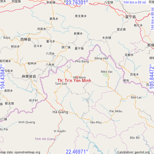 Thị Trấn Yên Minh on map