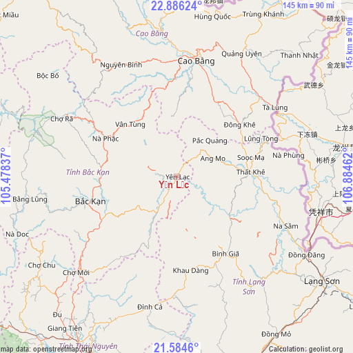Yến Lạc on map