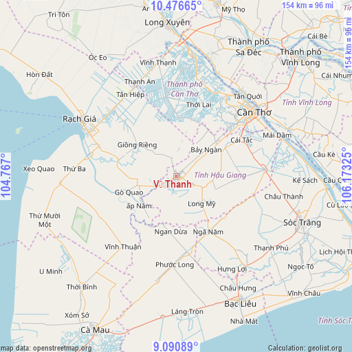 Vị Thanh on map