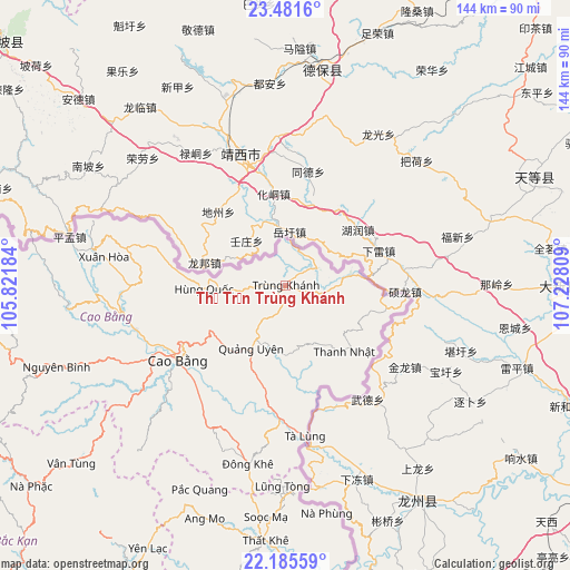 Thị Trấn Trùng Khánh on map