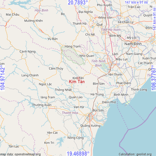 Kim Tân on map
