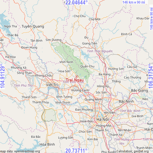 Trai Ngau on map