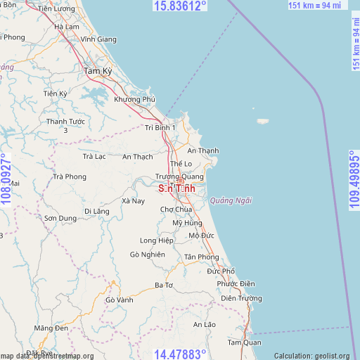 Sơn Tịnh on map