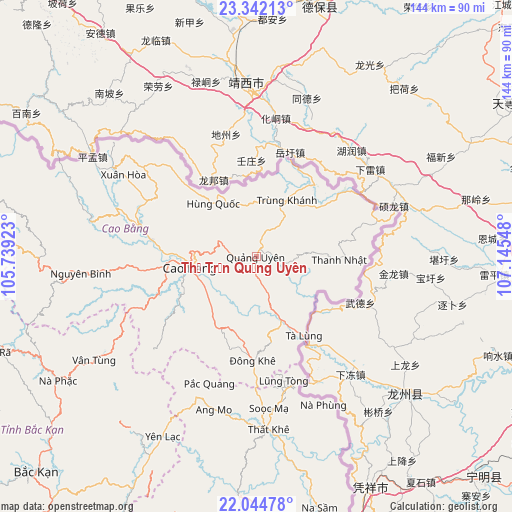 Thị Trấn Quảng Uyên on map