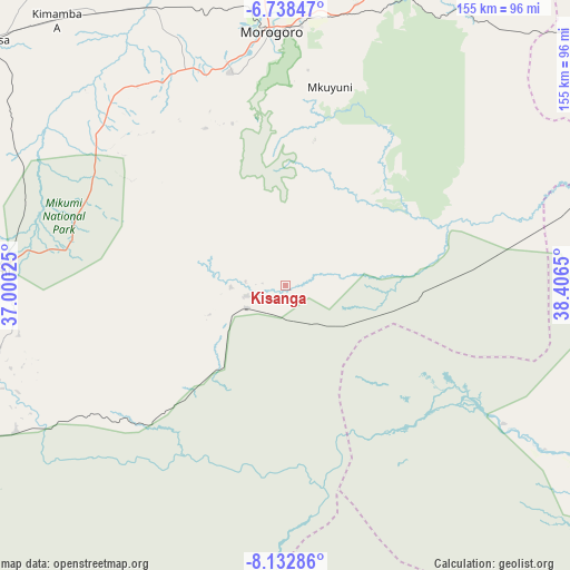 Kisanga on map