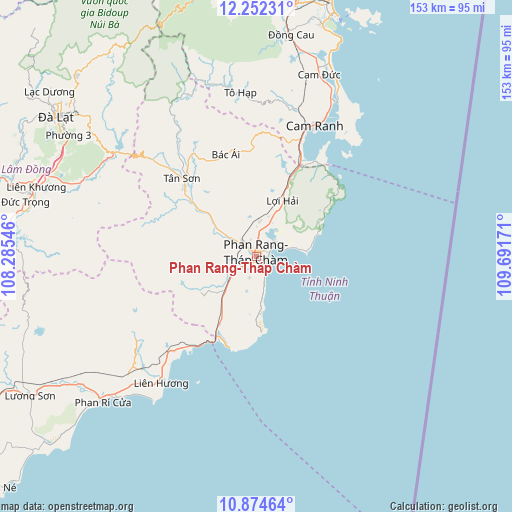 Phan Rang-Tháp Chàm on map