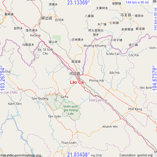 Lào Cai on map