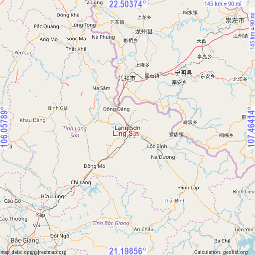 Lạng Sơn on map