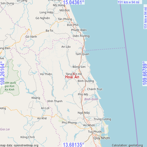 Hoài Ân on map