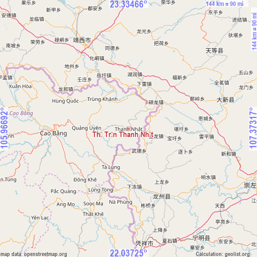 Thị Trấn Thanh Nhật on map